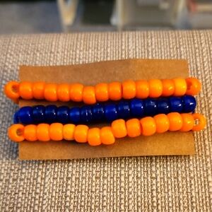 Vibrant Orange and Blue Beaded  Bracelet